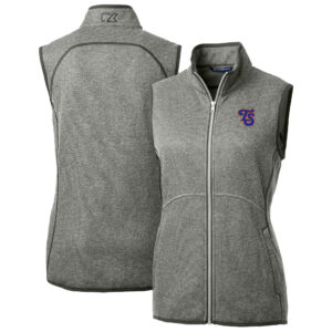 Women's Cutter & Buck  Heather Gray Tennessee Smokies Mainsail Sweater Knit Full-Zip Vest