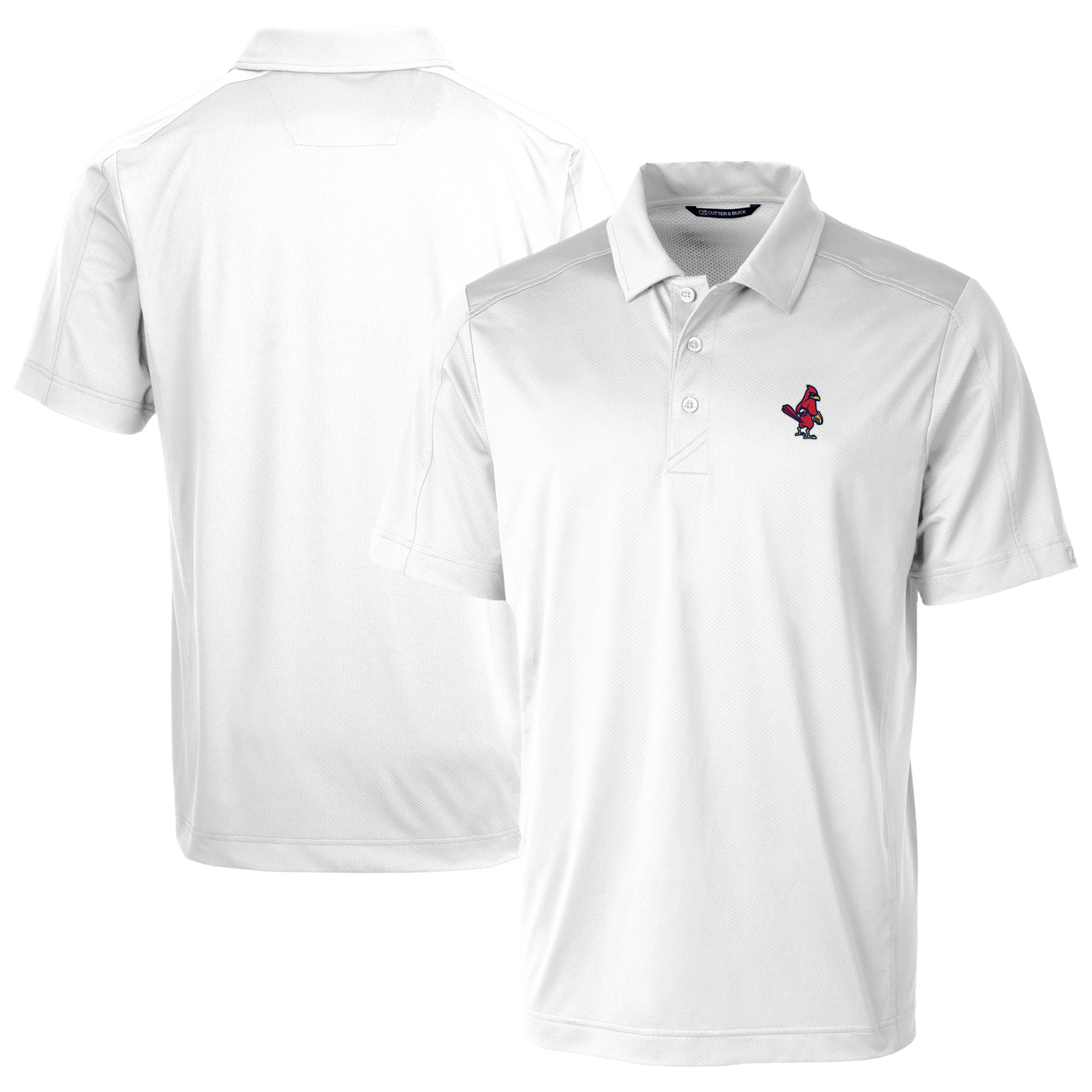 Men's Cutter & Buck White Memphis Redbirds Prospect Textured Stretch Polo - Image 5