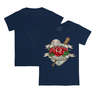 Infant Tiny Turnip Navy Seattle Mariners Tattoo Rose T-Shirt