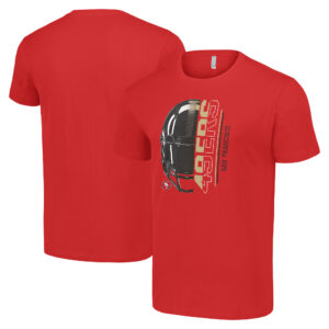 Men's Starter Scarlet San Francisco 49ers Half Helmet Logo T-Shirt