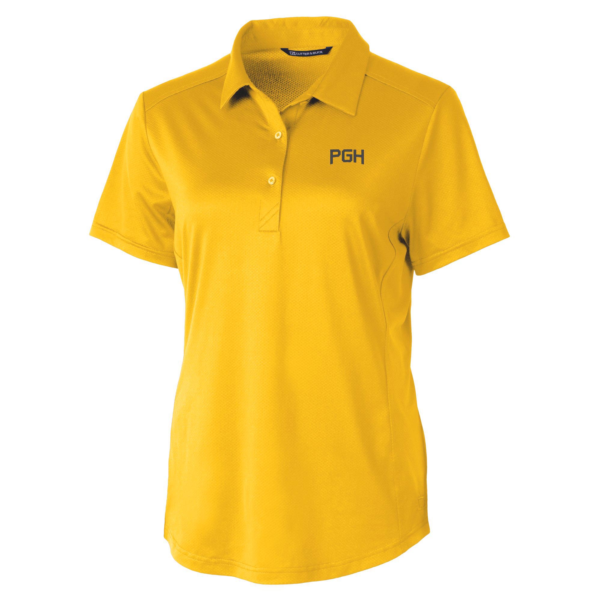 Women's Cutter & Buck Gold Pittsburgh Pirates City Connect Prospect Textured Stretch Polo - Image 2
