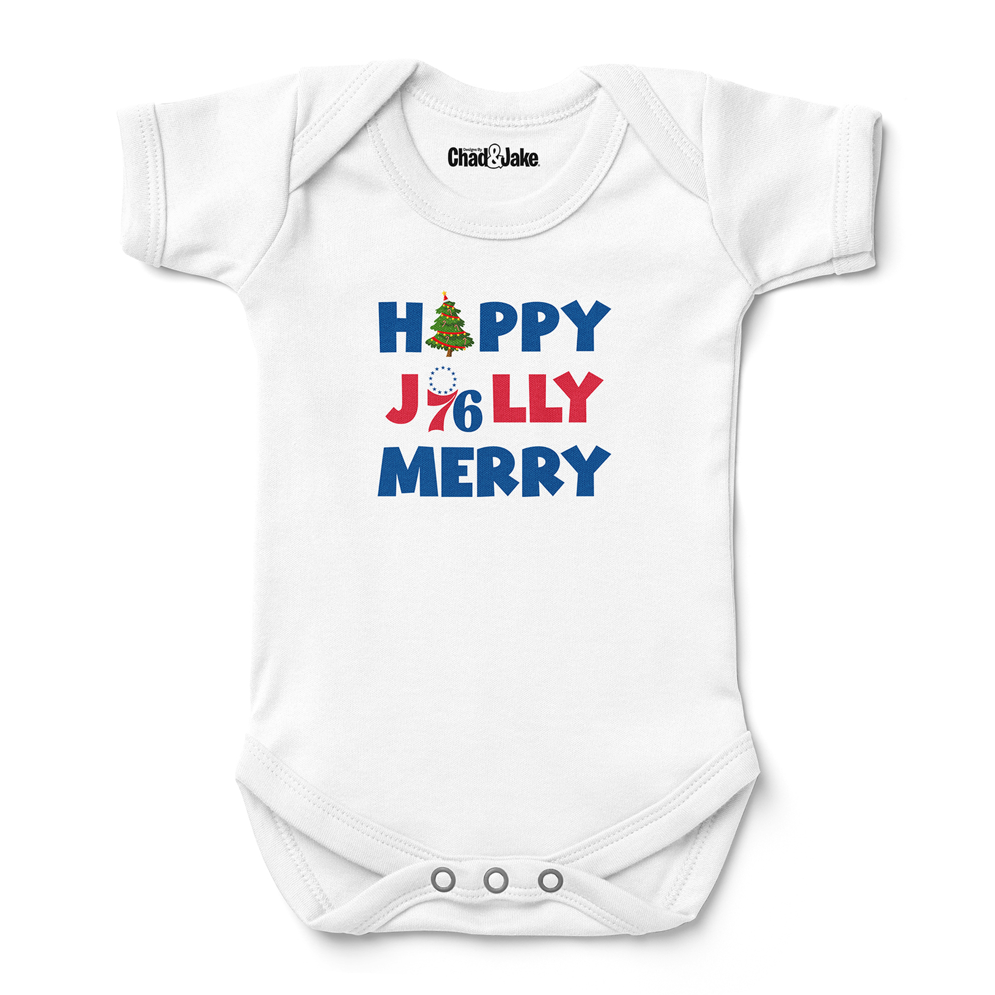 Newborn & Infant Chad & Jake White Philadelphia 76ers Jolly Christmas Bodysuit
