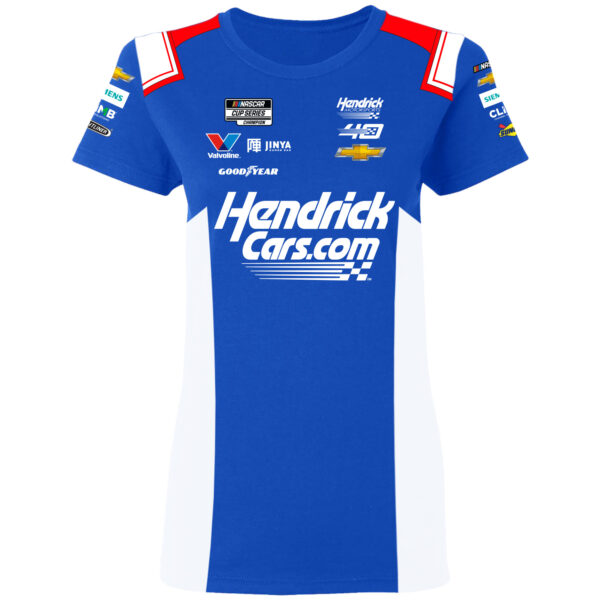 Women's Hendrick Motorsports Team Collection  Blue Kyle Larson HendrickCars.com Uniform T-Shirt - Image 6