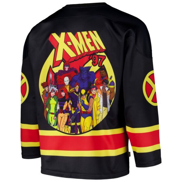 Men's Chalk Line Black X-Men '97 Graphic Retro Hockey Jersey - Image 4