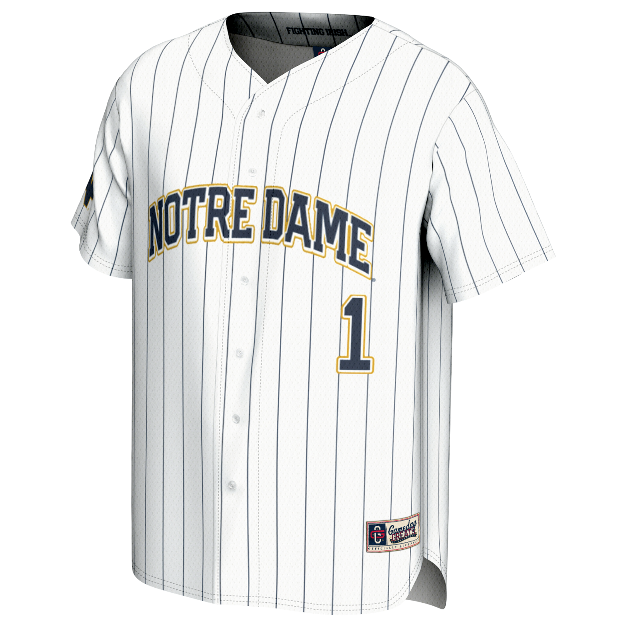 Youth GameDay Greats #1 White Notre Dame Fighting Irish Lightweight Baseball Jersey - Image 6