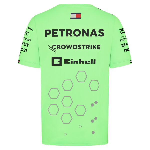 Men's Green Mercedes-AMG Petronas F1 Team 2024 Team Replica Set Up T-Shirt - Image 9