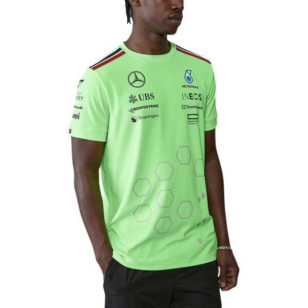 Men's Green Mercedes-AMG Petronas F1 Team 2024 Team Replica Set Up T-Shirt - Image 10