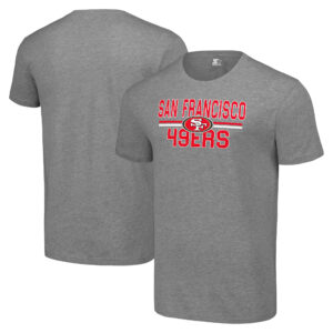 Men's Starter Heather Gray San Francisco 49ers Team Mesh Print Graphic T-Shirt