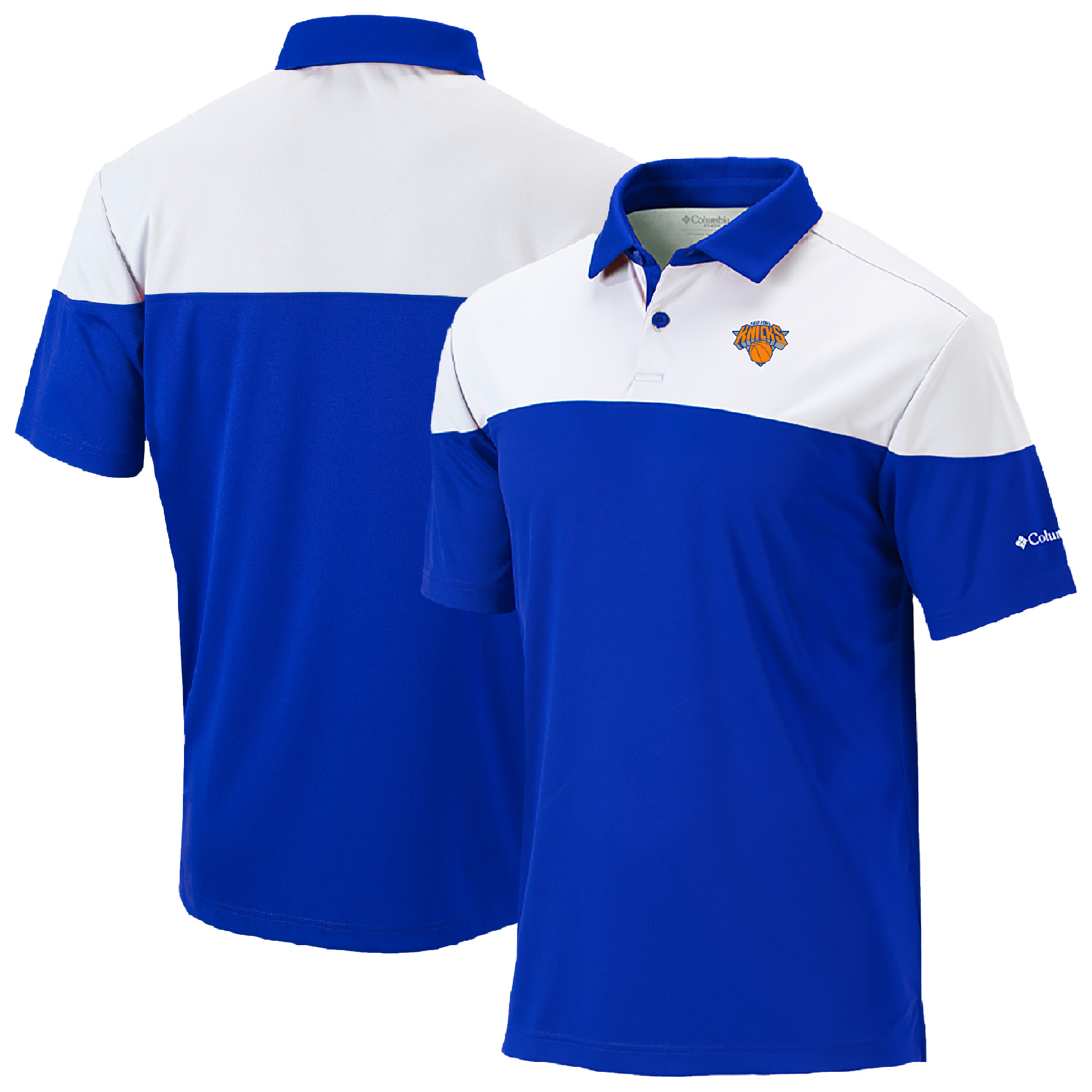 Men's Columbia Blue New York Knicks Omni-Wick Best Ball Polo