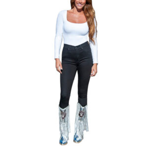Women's Cuce Las Vegas Raiders Fringe Boot With Sequin Detail