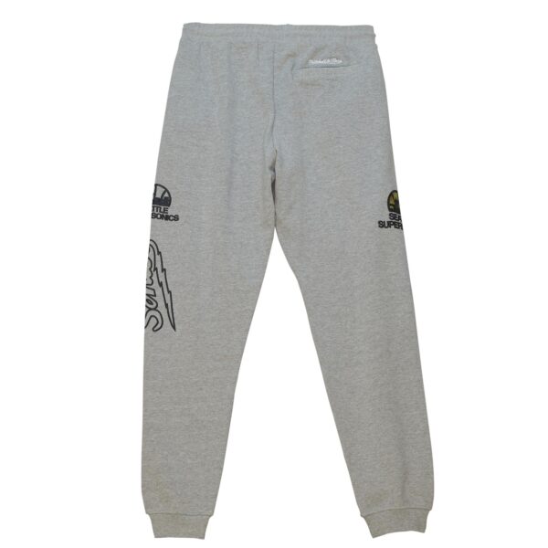 Men's Mitchell & Ness  Heather Gray Seattle SuperSonics Ghost Green Camo Sweatpants - Image 8
