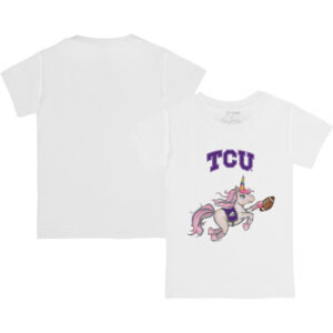 Youth Tiny Turnip White TCU Horned Frogs Unicorn T-Shirt