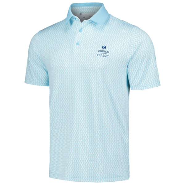 Men's Under Armour White/Light Blue The Zurich Classic Playoff 3.0 Crane Print Polo - Image 6