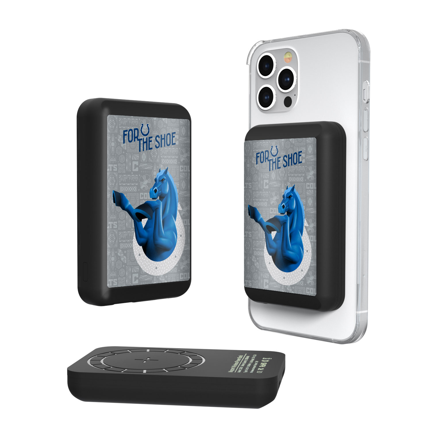 Keyscaper Black Indianapolis Colts 5000mAh Wireless Magnetic Power Bank