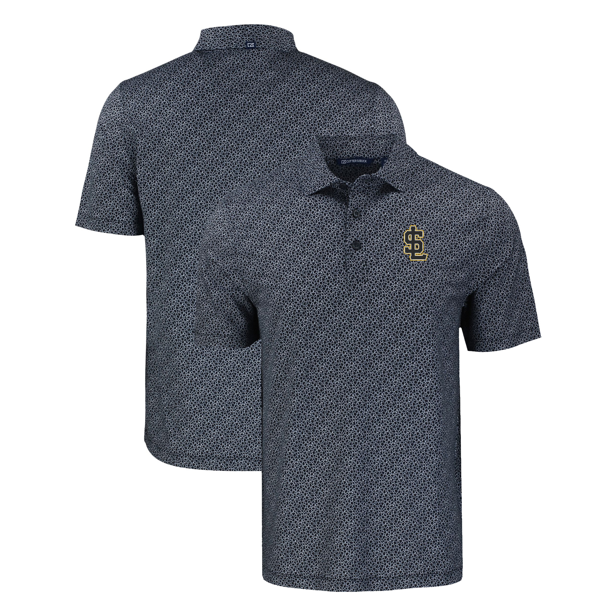 Men's Cutter & Buck Black Salt Lake Bees Pike Eco Pebble Print Stretch Recycled Polo - Image 2