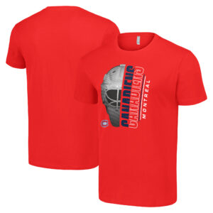 Men's Starter Red Montreal Canadiens Half Helmet Logo T-Shirt