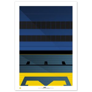 Michigan Wolverines 24" x 36" Minimalist Stadium Fine Art Print