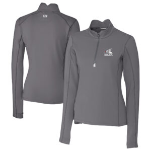 Women's Cutter & Buck Gray Chicago White Sox Cooperstown Collection Traverse Stretch Quarter-Zip Pullover Top