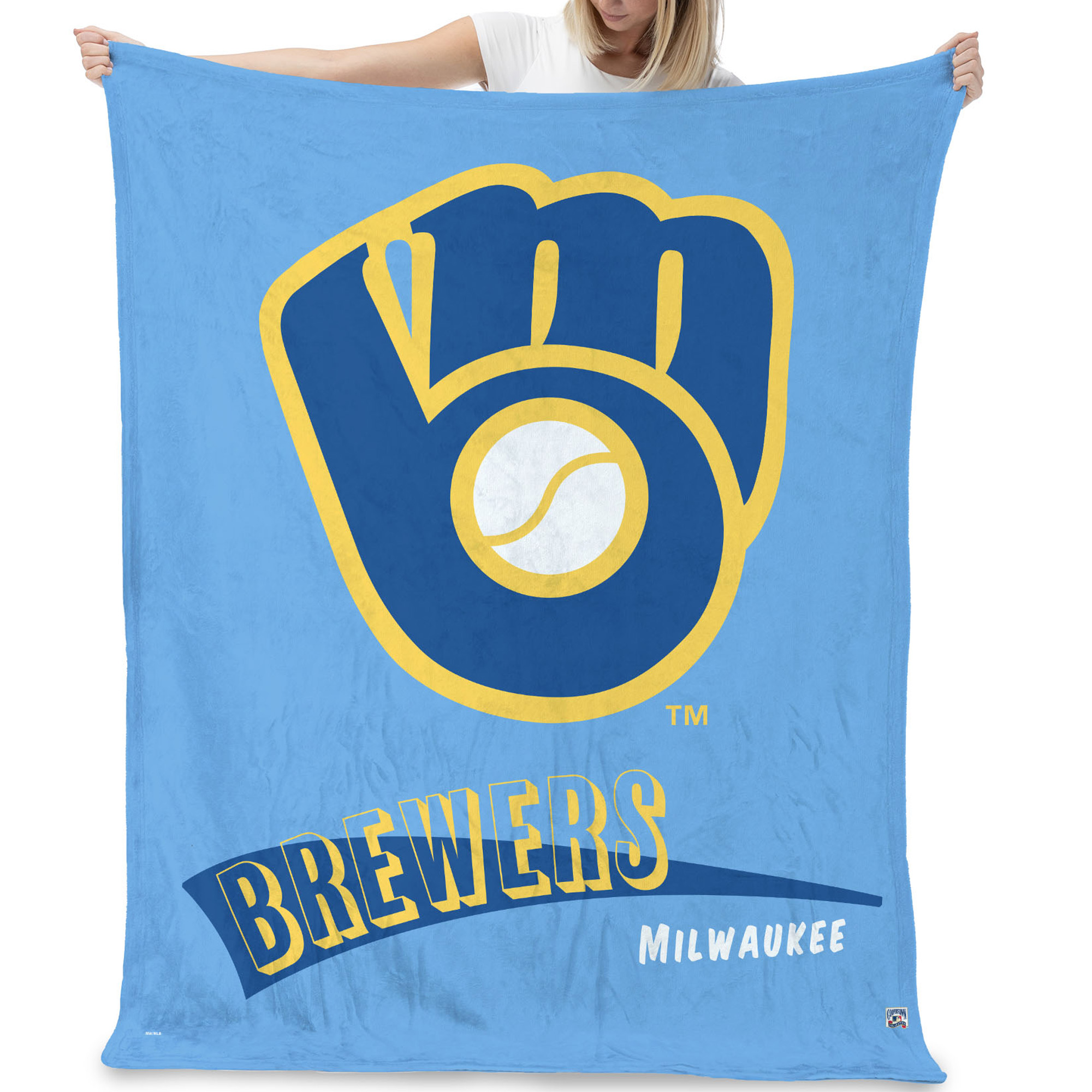 The Northwest Group Milwaukee Brewers 50” x 60” Cooperstown Collection Silk Touch Throw Blanket - Image 8