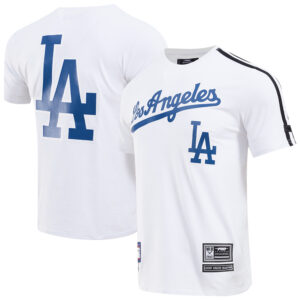 Men's Pro Standard White Los Angeles Dodgers Taping T-Shirt