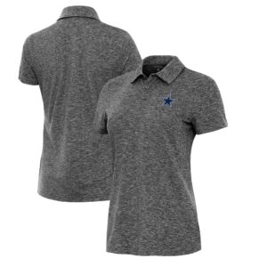 Women's Antigua Heather Black Dallas Cowboys Matter Polo