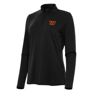 Women's Antigua  Black Washington Commanders Reprocess Quarter-Zip Top