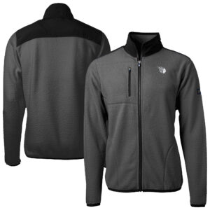 Men's Cutter & Buck Gray Cleveland Guardians Cascade Eco Fleece Full-Zip Sweatshirt