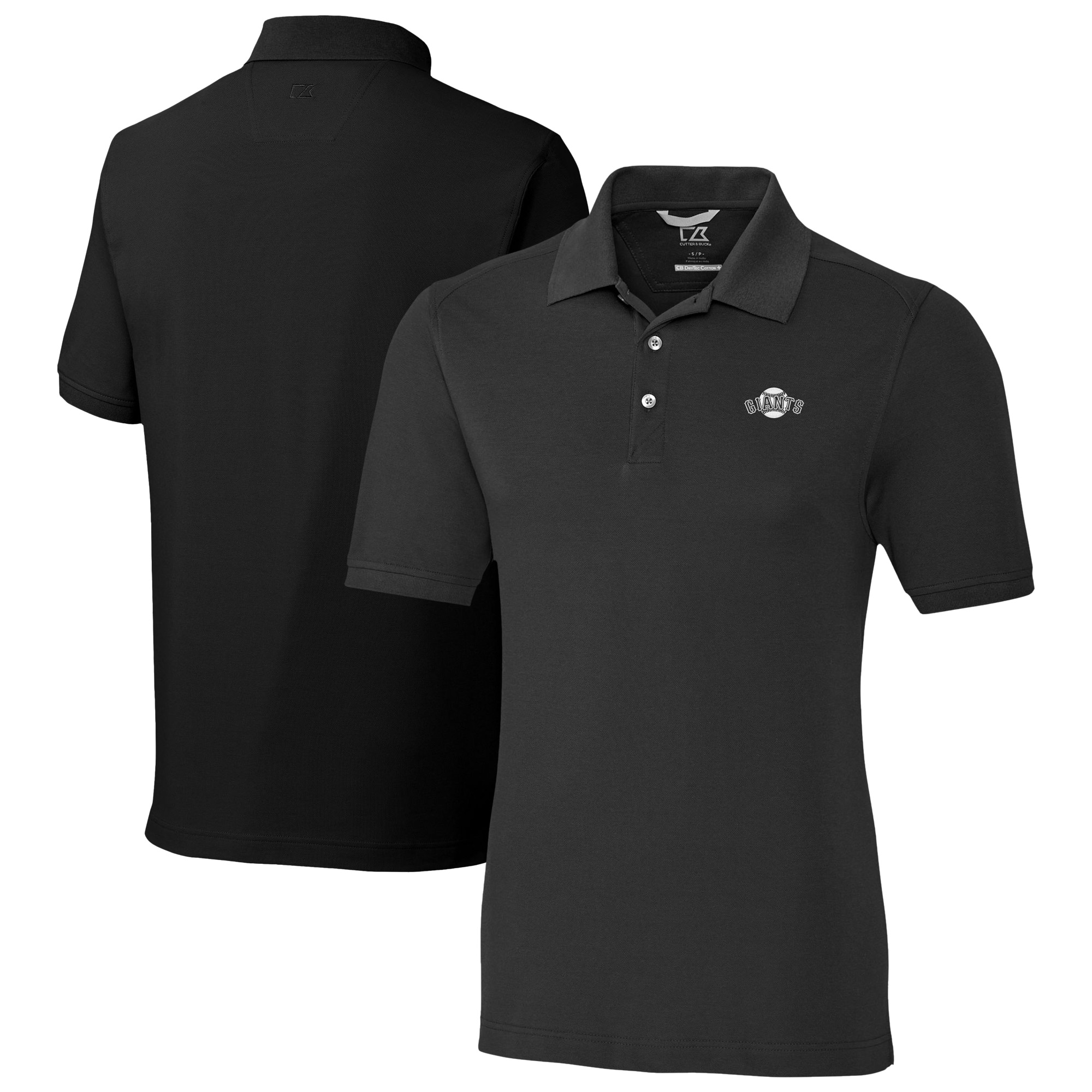 Men's Cutter & Buck Black San Francisco Giants Advantage Pique DryTec Tri-Blend Polo - Image 5