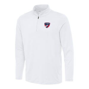 Men's Antigua White FC Dallas Reprocess Quarter-Zip Jacket