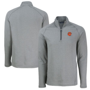 Men's Cutter & Buck  Heather Gray Cincinnati Bengals Peshastin Eco Fleece Tri-Blend Raglan Recycled Quarter-Zip Jacket