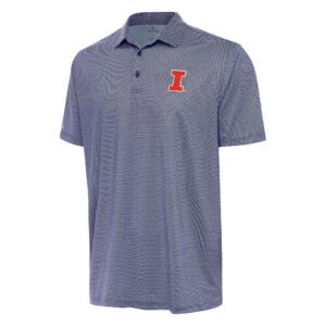 Men's Antigua Navy/White Illinois Fighting Illini Rings Polo