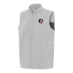Men's Antigua  Heather Gray Florida State Seminoles Brisk Full-Zip Vest