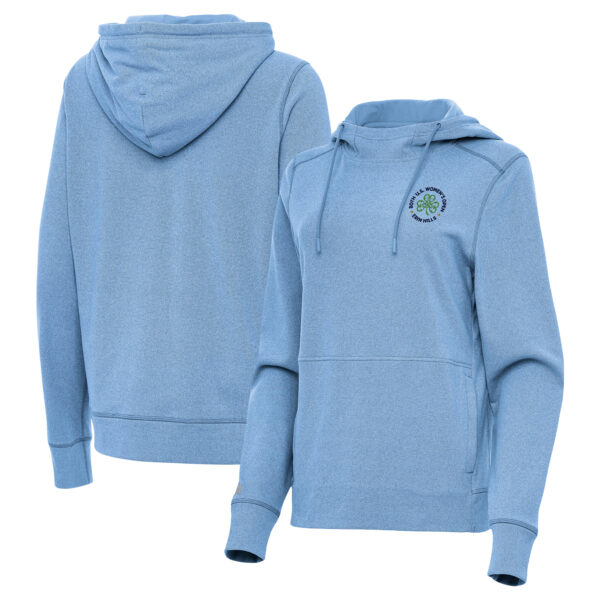 Women's 2025 U.S. Women's Open Antigua Heather Powder Blue Justice Pullover Hoodie