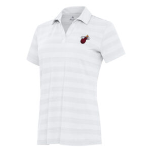 Women's Antigua White Miami Heat Tunnel Polo