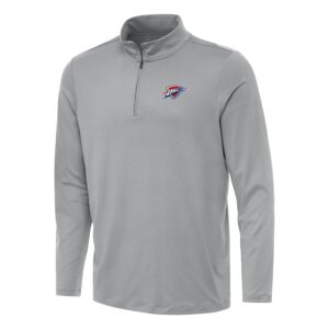 Men's Antigua Gray Oklahoma City Thunder Reprocess Quarter-Zip Top