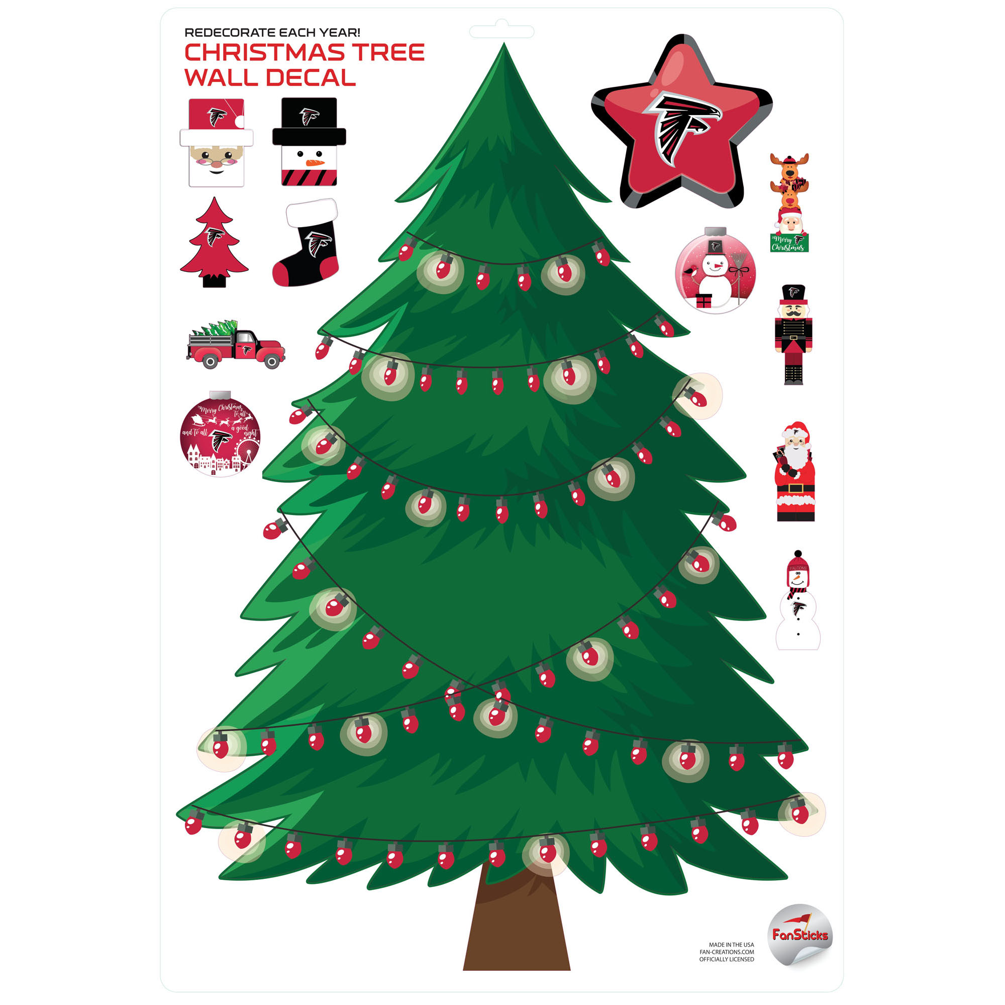 Atlanta Falcons Holiday Wall Decal
