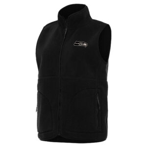 Women's Antigua  Black Seattle Seahawks Nostalgic Full-Zip Vest