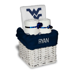 White Chad & Jake West Virginia Mountaineers Personalized Small Gift Basket
