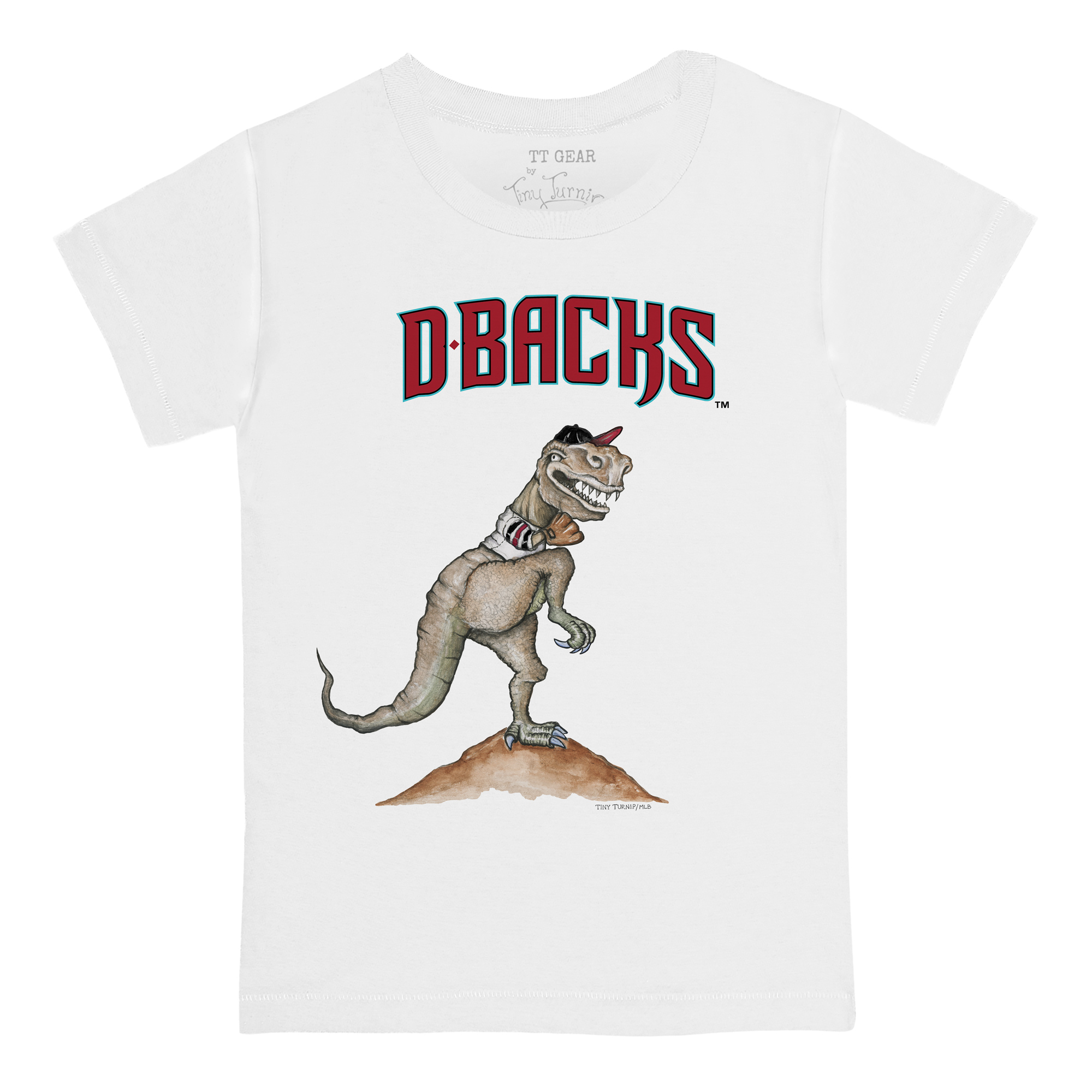 Toddler Tiny Turnip White Arizona Diamondbacks TT Rex T-Shirt - Image 3