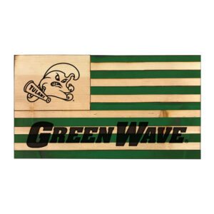 Tulane Green Wave 20'' x 36'' Etched Wood Flag