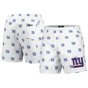Men's Pro Standard  White New York Giants Allover Print Mini Logo Shorts