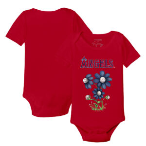 Infant Tiny Turnip Red Los Angeles Angels Blooming Baseballs Bodysuit