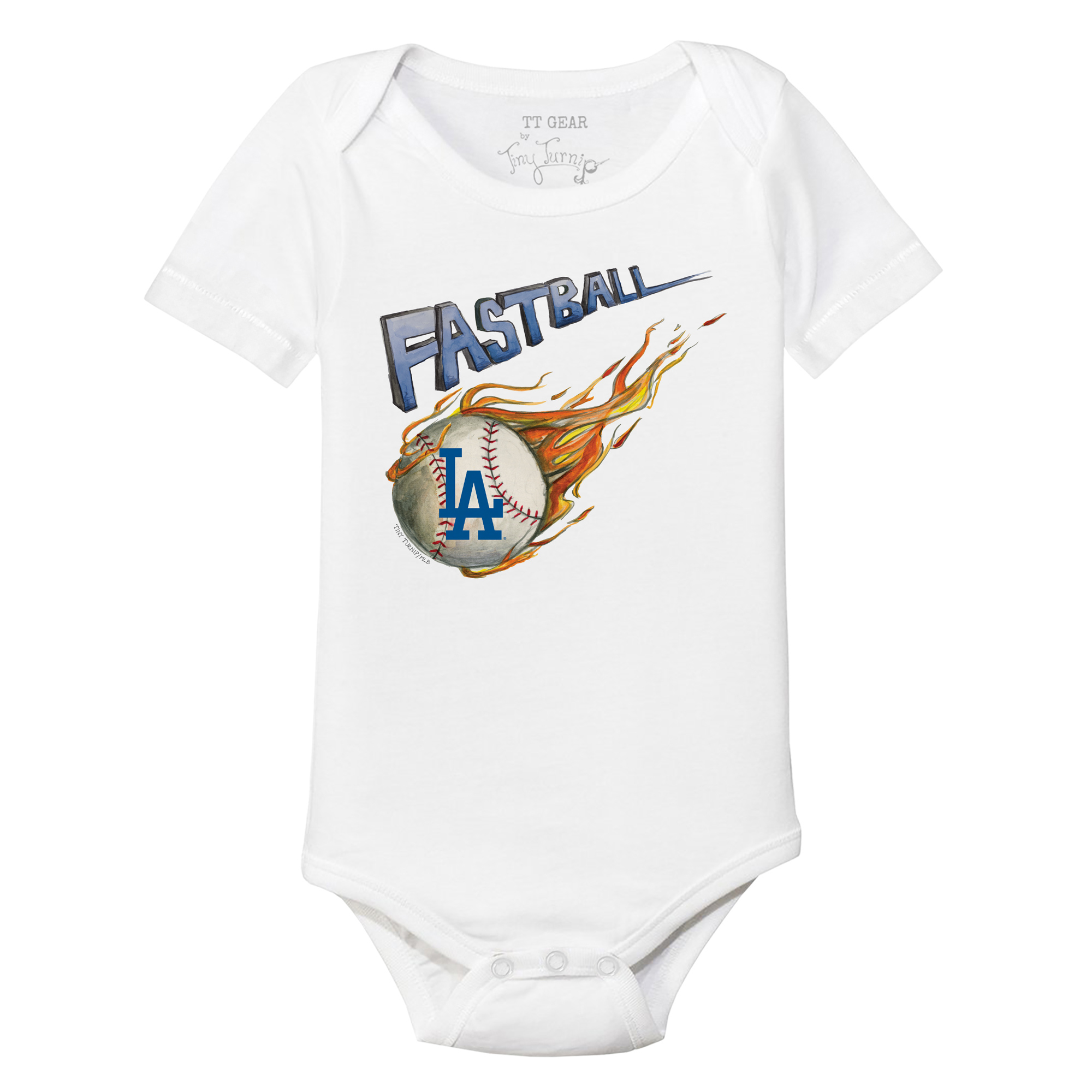 Infant Tiny Turnip White Los Angeles Dodgers Fastball Bodysuit - Image 3
