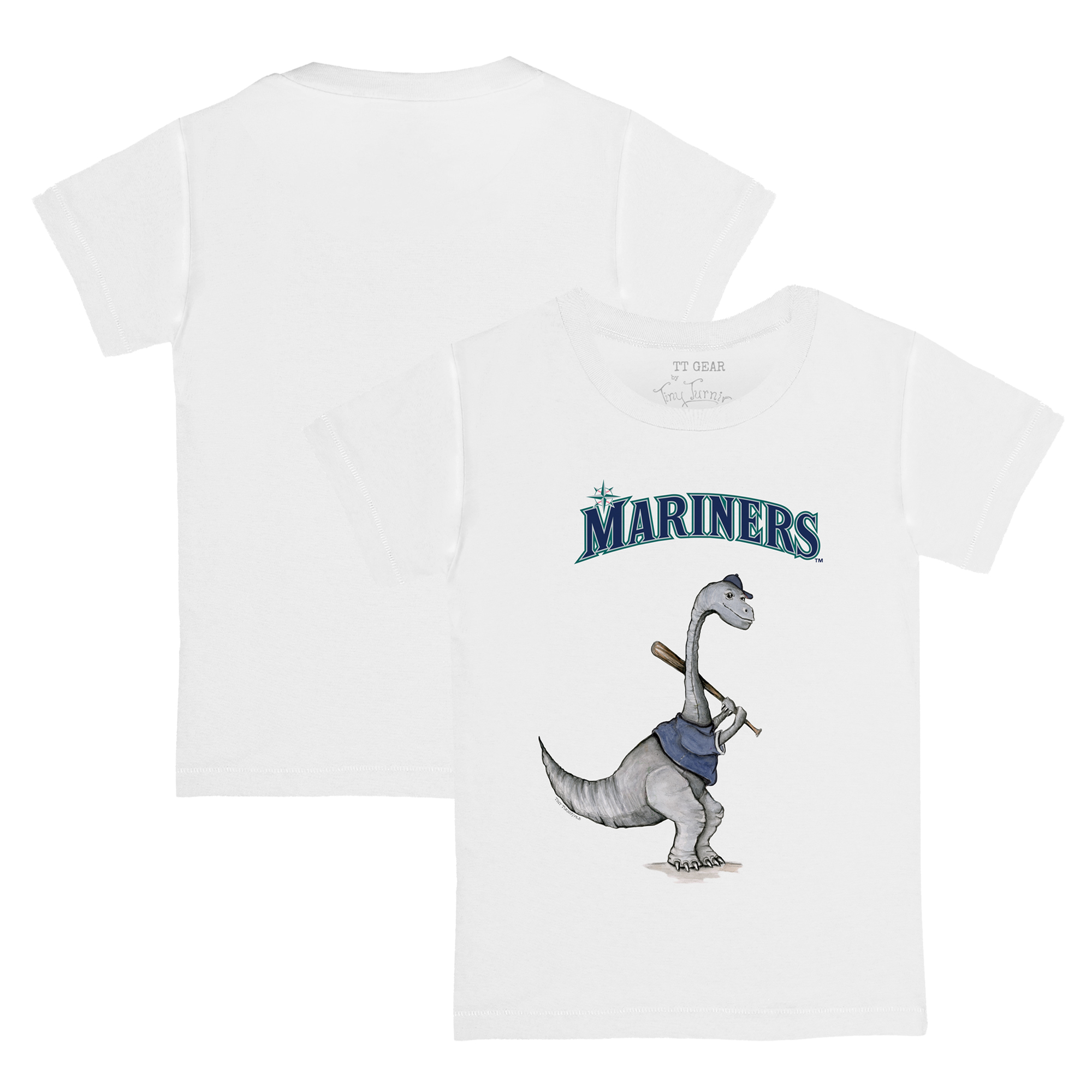 Toddler Tiny Turnip White Seattle Mariners Bronto T-Shirt