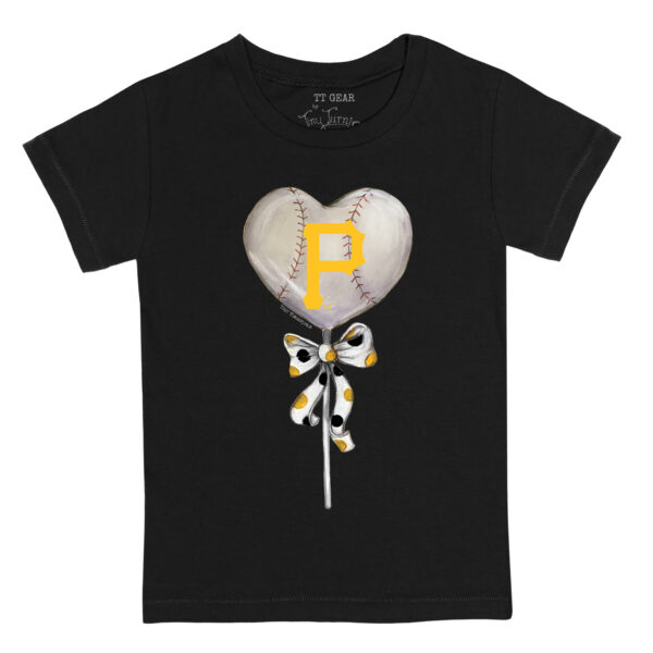 Toddler Tiny Turnip Black Pittsburgh Pirates Heart Lolly T-Shirt - Image 6