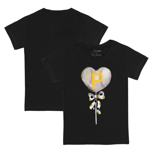 Toddler Tiny Turnip Black Pittsburgh Pirates Heart Lolly T-Shirt