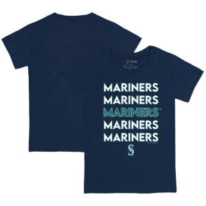 Youth Tiny Turnip Navy Seattle Mariners Stacked T-Shirt