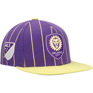 Men's Mitchell & Ness Purple Orlando City SC Team Pin Snapback Hat