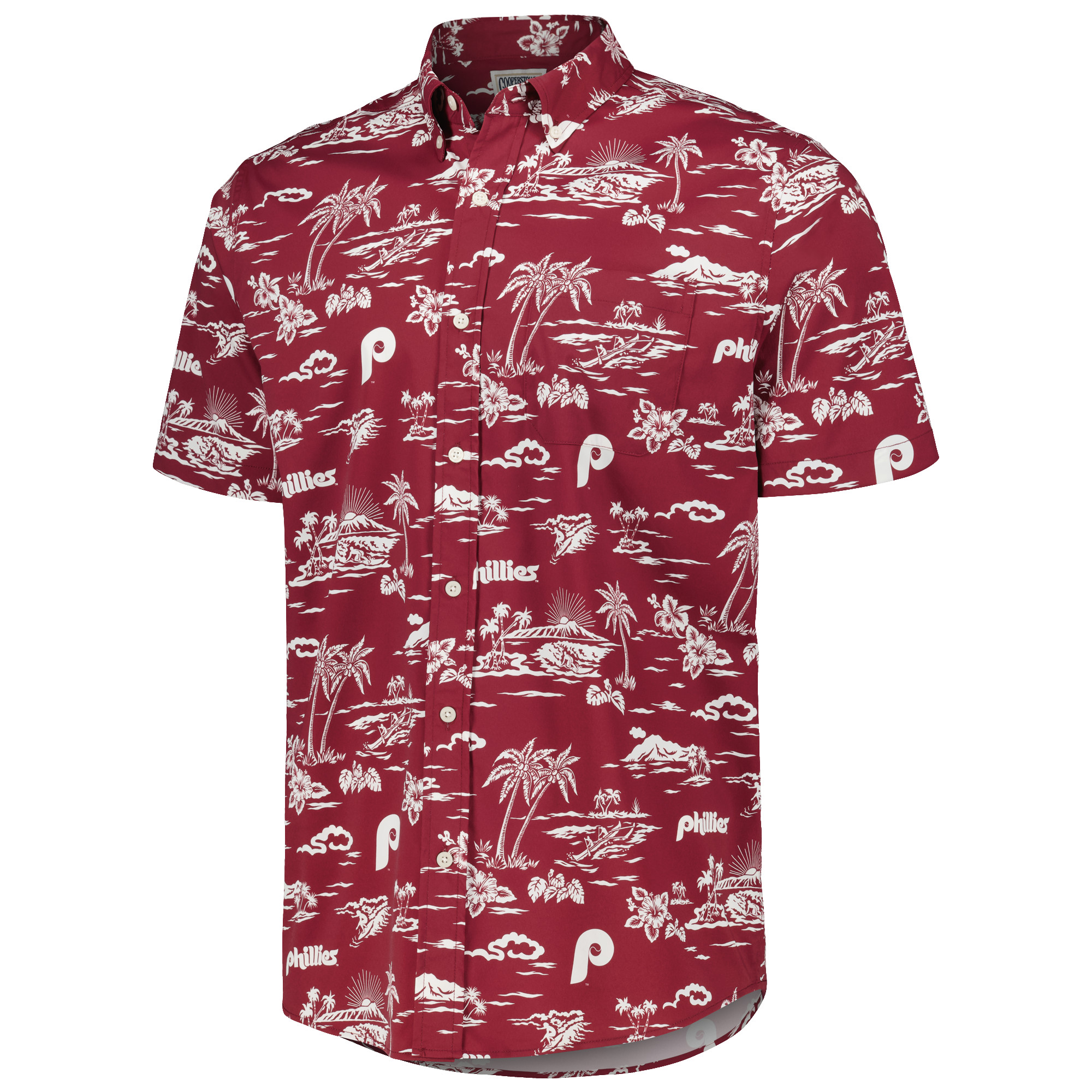 Men's Reyn Spooner Red Philadelphia Phillies Kekai Button-Down Shirt - Image 3