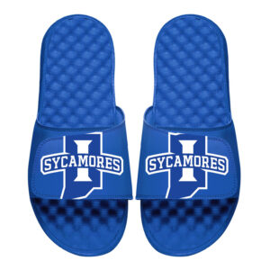 Youth ISlide  Royal Indiana State Sycamores Blown Up Logo Slide Sandals